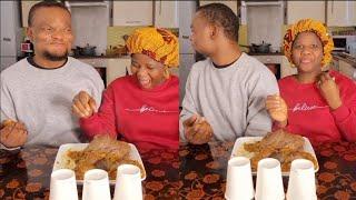 Find and Eat challenge  fufu & Ogbono soup AFRICAN FOOD MUKBANG ASMR SHOW  Nigerian Dish