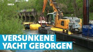 Versunkene Yacht: Ein Bergungsabenteuer in der Lahn