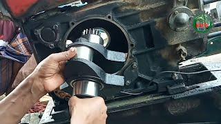 How to install crankshaft of China diesel engine/12 HP China engine crankshaft install very easy.