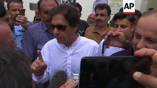 Tehreek-e-Insaf's Khan casts vote in Pakistan election