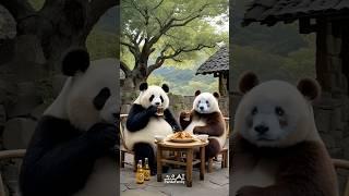 Today, I had a drink with Qizai  #panda #pandafamily