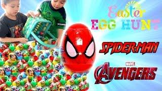 EASTER EGG HUNT In the Snow Challenge | Spiderman Surprise Eggs | Lucas & Ryan | LRH & Toyz