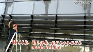 Hotel front canopy cleaning with high pressure machine| out door cleaning with jet pressure machine