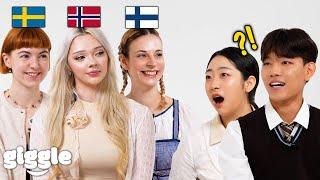 Korean Teens meet beautiful Northern Europeans For the First Time!