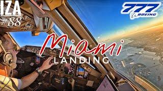 B777 MIA  Miami | LANDING 12 | 4K Cockpit View | ATC & Crew Communications