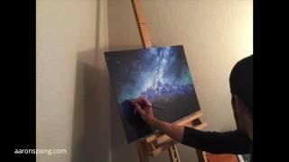 Painting Time-Lapse : Milky Way over the Tetons by Aaron Spong