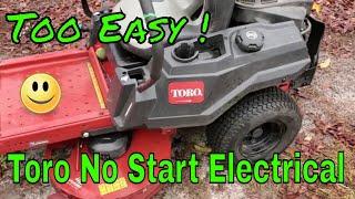 Must See Toro Zero Turn No Start