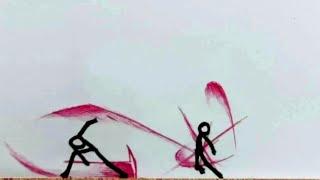 Stickman sword warrior fight Flipbook animation Stopmotion