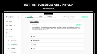 Test Prep Screen designed in Figma - Submission by Dev Kumar Gupta