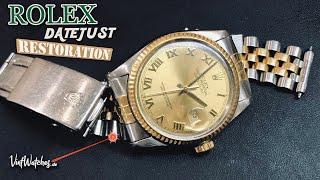 Restoration of a Rolex Datejust 16013 - Jubilee Stretchrepair & Case Restoration