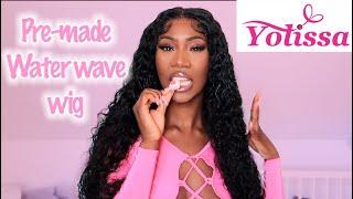 A 5 MINUTE CLOSURE WIG INSTALL WITH WATER WAVE HAIR | YOLISSA HAIR REVIEW