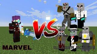 Marvel vs Illager Bosses | minecraft mob battle |