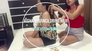 Kisha & Bianca Doing Hair (Cocostump.Com) #Amputee #Oneleg #Disable #Devotees #Amputees # Stump