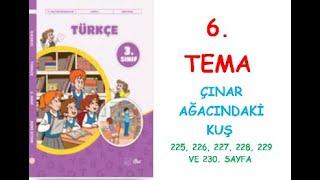 3. SINIF TÜRKÇE DERS KİTABI İLKE YAYINLARI 6.TEMA ÇINAR AĞACINDAKİ KUŞ 225,226,227,228,229,230.SAYFA