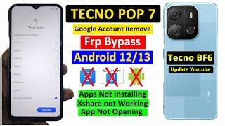 Tecno Pop 7 FRP Bypass Google Account Remove , Update Youtube, Tecno BF6 FRP Bypass #frpbypass