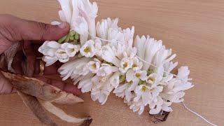 Sampangi flower garland making/how to string sampangi flower easily/sampangi malai kattuvadhu eppadi