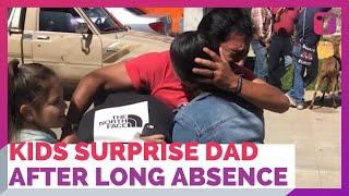 Kids Surprise Dad For The First Time In Years After He Had To Leave U.S.