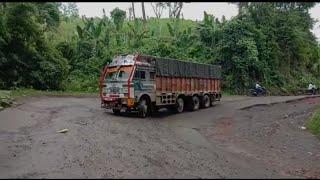 Tata 12 chakka at dangerous road in Agartala | Truck U turn  @FTC_VLOG_0063 Altafchoudhary0063