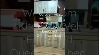 6 Seater Fully Furnished Caravan with Toilet Washroom Kitchen