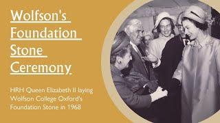 HRH Queen Elizabeth II laying Wolfson College Oxford's Foundation Stone in 1968