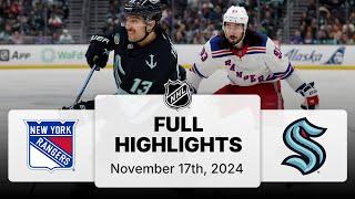 NHL Highlights | Rangers vs. Kraken | November 17, 2024