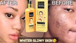 WHITER GLOWY SKINGLUTA WHITE LOTION (promix + use) No side effect #glutawhite#glutac #whiteningbody