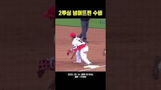 2루심 넘어뜨린 수비 Korean Baseball