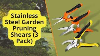 Stainless Steel Garden Pruning Shears 3 Pack