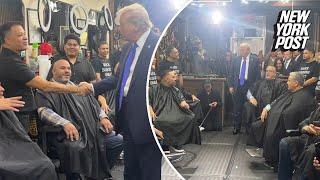 Trump visits Bronx barbershop ahead of Catholic charity gala tonight