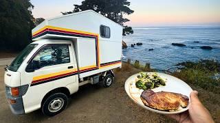 Overnight in my DIY Japanese Kei Truck Camper | Cooking Shark Steaks