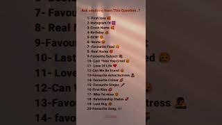 20 Fun & Personal Questions! | #quotes #question #lovequotes #trending #lovestatus #youtubeshorts
