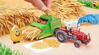 top most creative science projects | mini tractor is threshing wheat by thresher machine | video 18