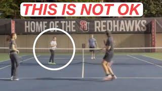 Viral Tennis Clip | Player Gets Upset Playing Mixed Doubles