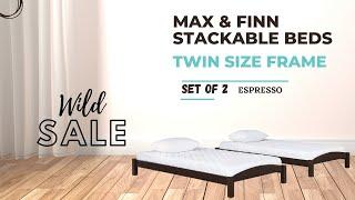 Max & Finn Stackable Beds | Twin Bed Frame | Set of Two | Espresso