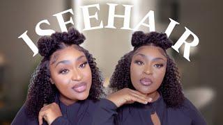 THE BEST GLUELESS KINKY CURLY WEAR GO WIG FROM ISEEHAIR| TRICH2REAL