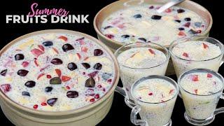 Chilled Fruit Summer Drink With Sago | Ramadan Special | Sago Custard Fruits Drink | Summer Drink