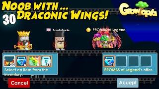 Noob with 30 Draconic Wings! - Growtopia