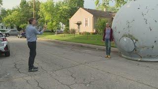 Spaceship-like object falls down in Indy neighborhood during severe storms