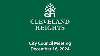 Cleveland Heights City Council December 16, 2024