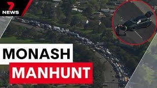 Runaway thief triggers peak hour crash chaos on the Monash | 7NEWS