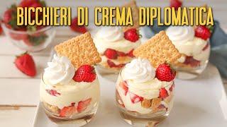 BICCHIERI DI CREMA DIPLOMATICA VANIGLIA E FRAGOLE Ricetta Facile - Fatto in Casa da Benedetta #ad