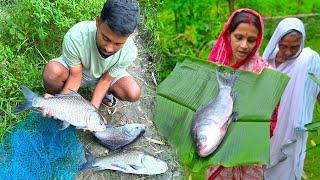 ঘরোয়া পুকুরে বড়শিতে বড় বড় দেশি কাতলা মাছ ধরে লিমুর হাতে কাতলা মাছের রেজালা রান্না | Katla Rezala