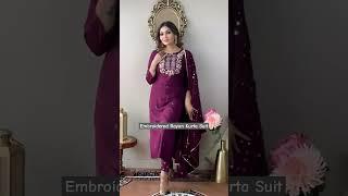 Embroidered Rayon Suit #embroidered #rayonsuits #suits #suit #fashion #ytshorts #shortvideo