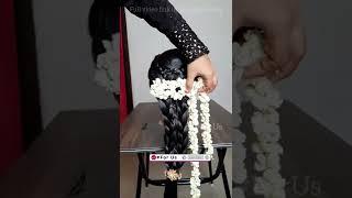 simple hairstyle with jasmine flower