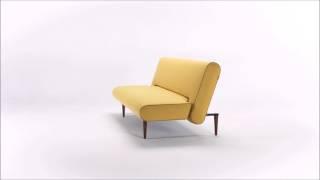 Unfurl Soft Mustard Flower Fabric Sofa Bed by Innovation Living