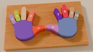 Wooden Colorful Rainbow Hands and Fingers Kids Toys