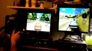 Daytona USA arcade Sega Model 2 emulator  Nebula 2 pc setup link over Lan with G25 wheel