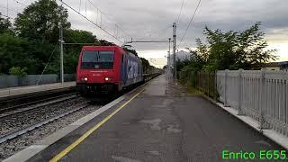 E484 020 SBB con carri Hupac per trasporto intermodale