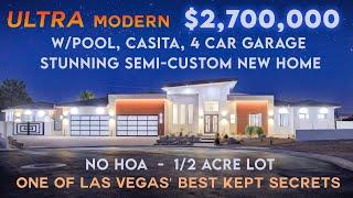 $2.7M ULTRA MODERN Luxury Home -  BEST KEPT SECRET 1 Story New Home for Sale - NO HOA, Pool +Casita