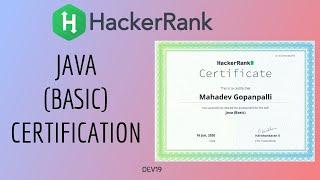 Java (Basic) Certification - || | Hackerrank Certifications